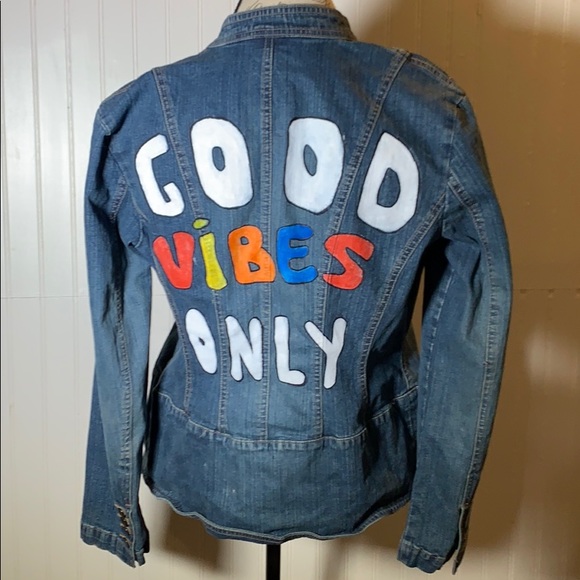 good vibes only jean jacket